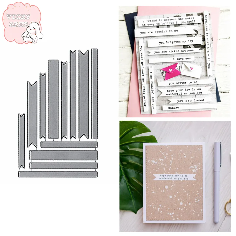 

Rectangle Words Strip Metal Cutting Dies Scrapbook For Card Album Make DIY Crafts Stencil New Die Cut 2020