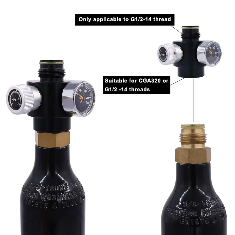 SPUNKY многоцветный 0-300psi Пейнтбол сжатия воздуха/Co2 Регулируемый регулятор с 1,8 K Burst Disk