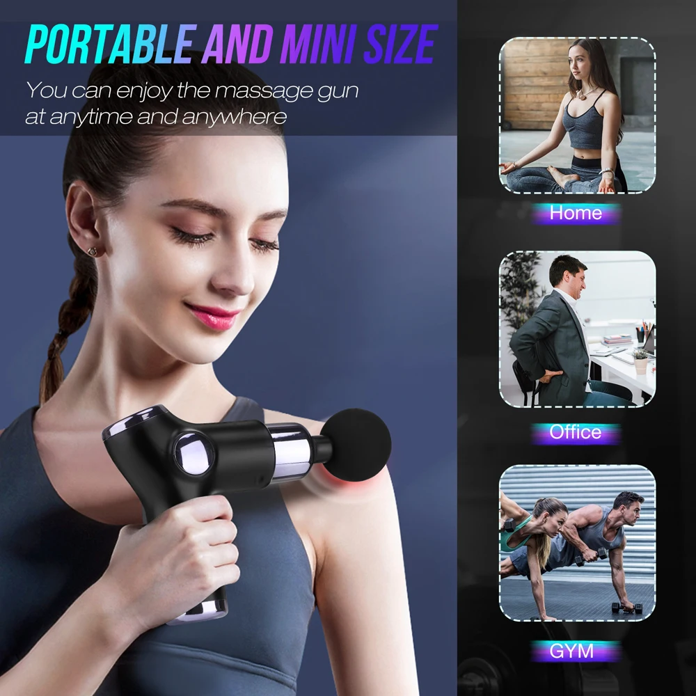 

Mini Massage Gun Fascia Deep Tissue Muscle High Frequency Vibration Relief Pain Body Massager Relaxation Fitness Exercising