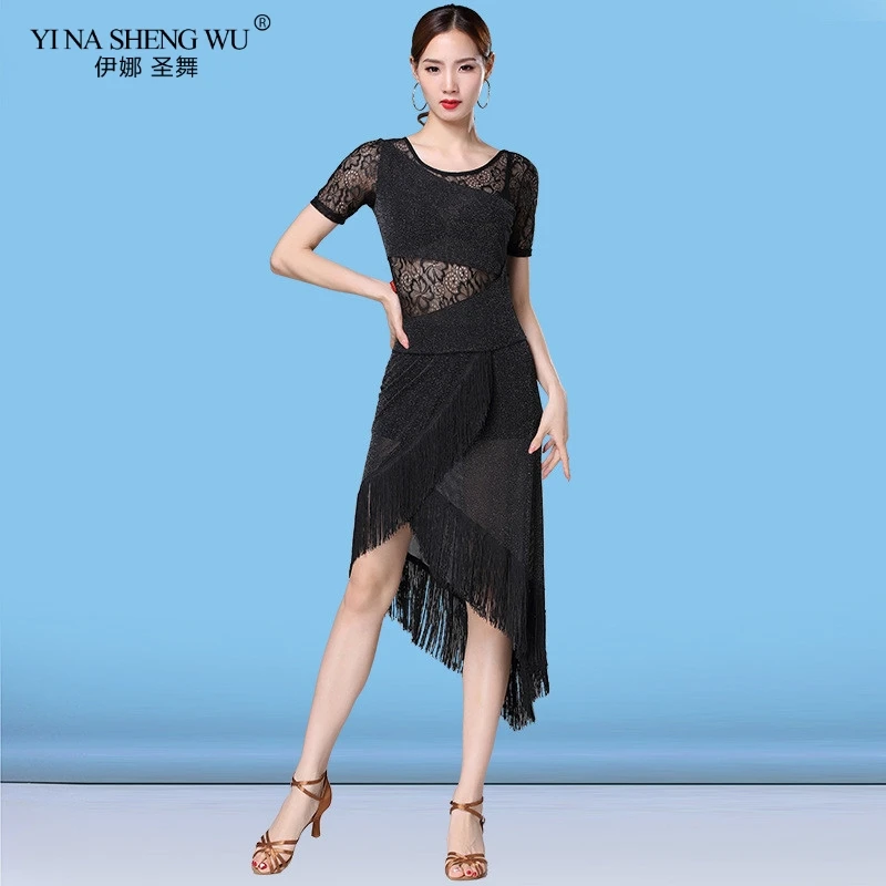 Женское платье для бальных танцев Женский костюм соревнований с коротким