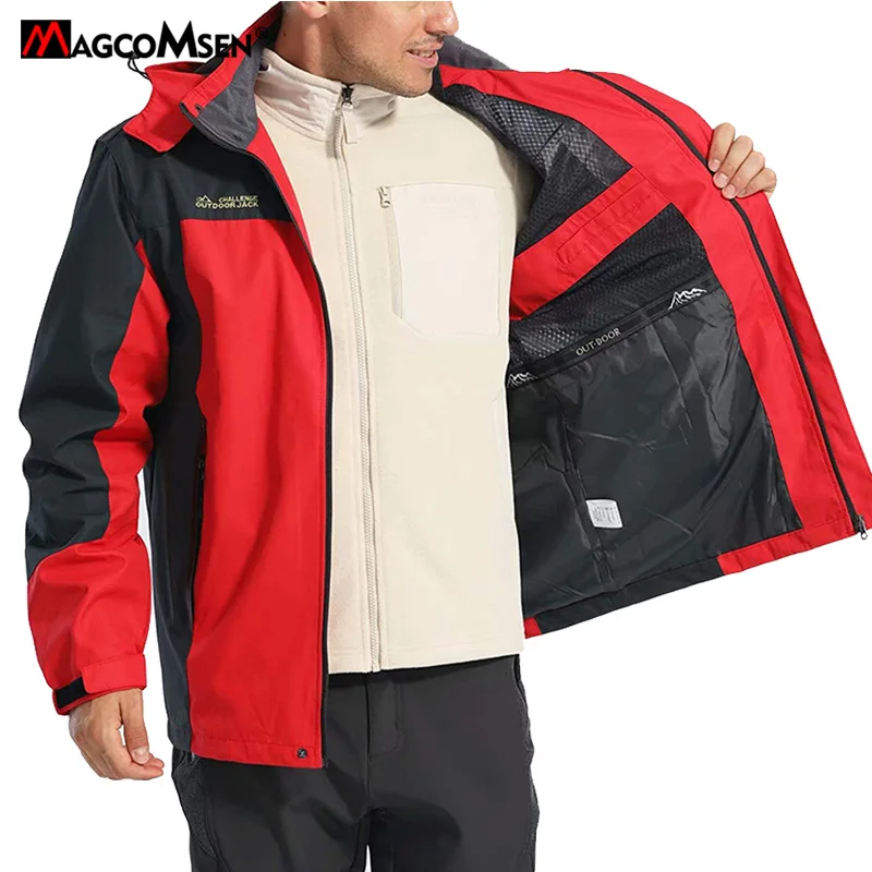 MAGCOMSEN Men Jackets 2021 New Autumn Outdoor Windproof Waterproof Hooded Coat with Multi Pockets Windbreaker for Hiking Fishing | Мужская