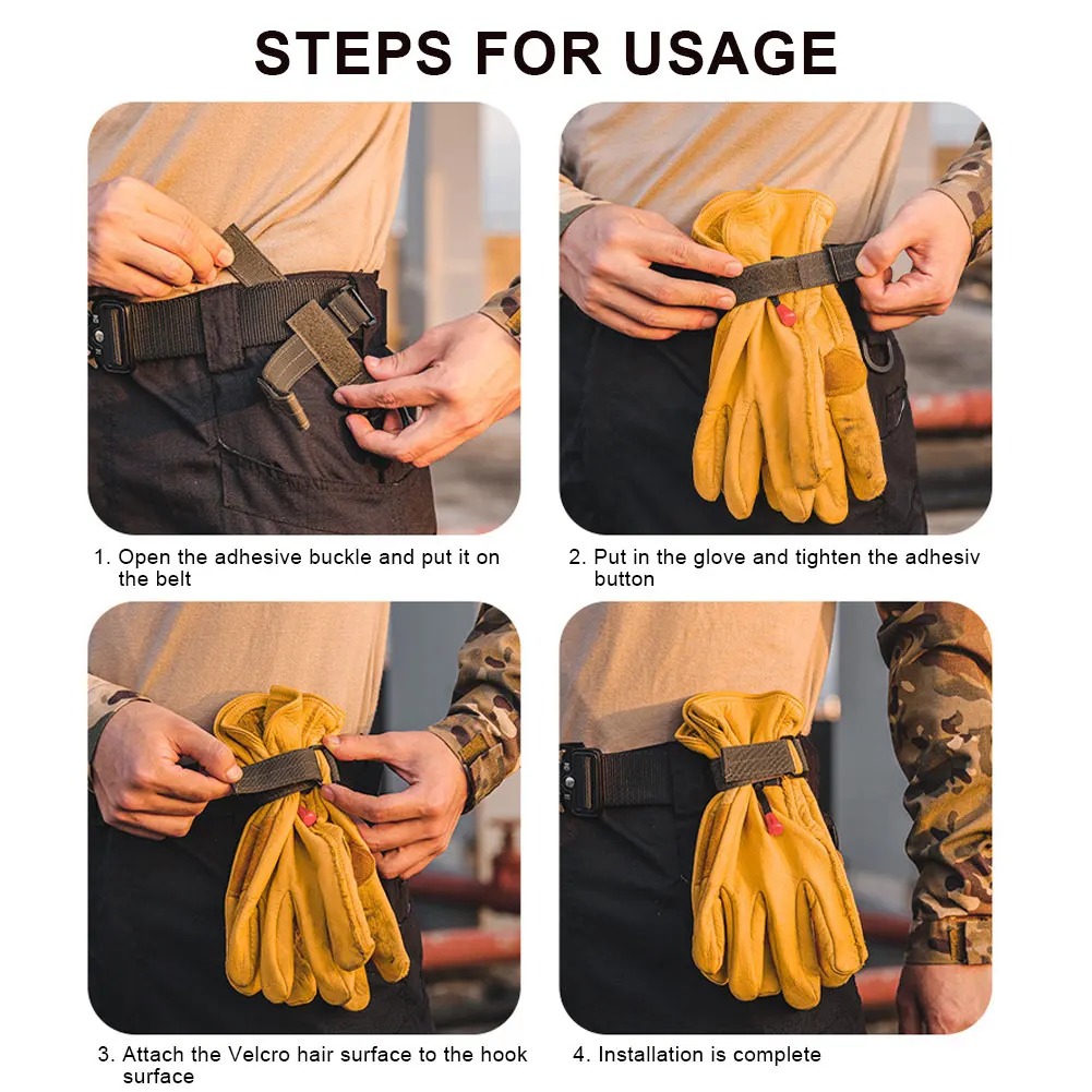 

Gloves Holder Belt Glove Strap Glove Grabber Clip Holder Climbing Rope Storage Buckle