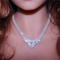 luxury exquisite zircon necklace earring set wholesale and retail charm bride crystal wedding fashion womens jewelry set