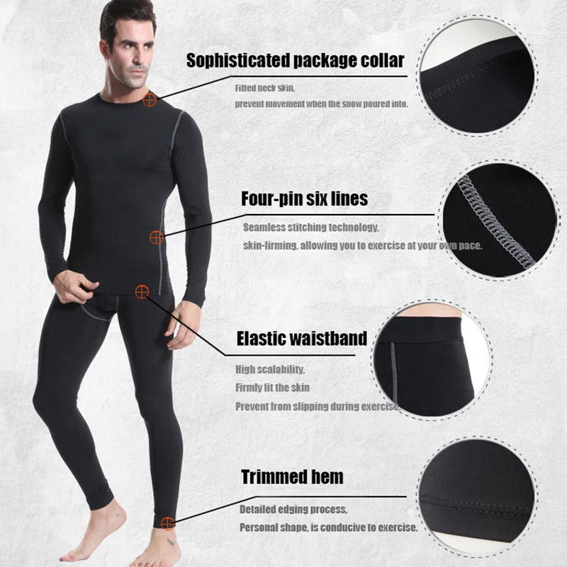 Мужское хлопковое термобелье для мотоциклистов комплект зимнего теплого