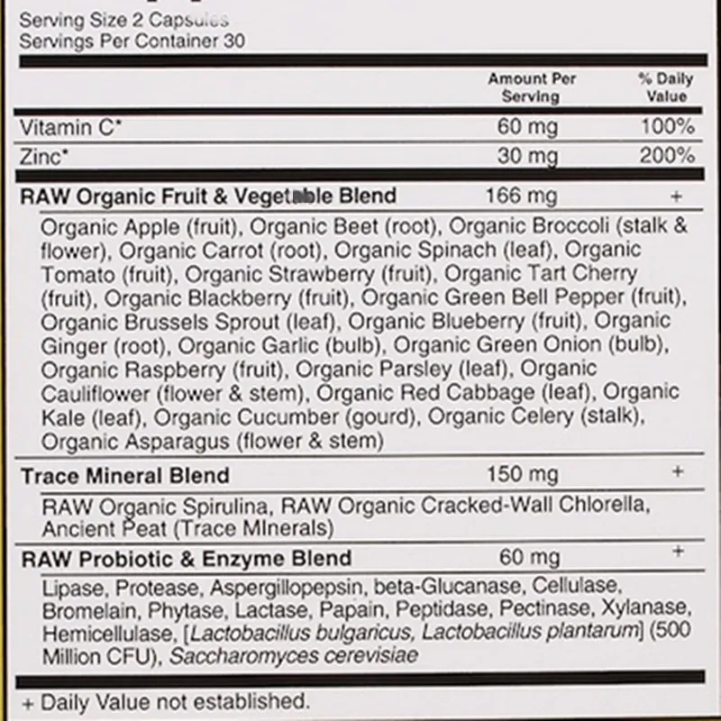 

Vitamins, Natural Zinc Supplement, Enzymes, Probiotics 60 pieces