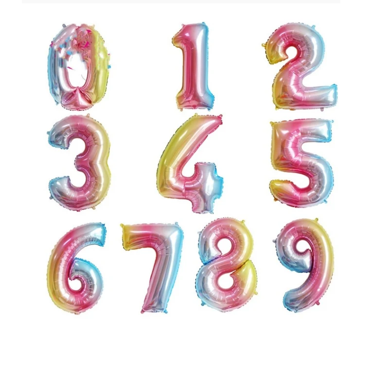 1 шт. 30 дюймов Цвет номер воздушный шарик из фольги в форме