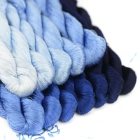 1 color 400m suzhou embroidery 100 natural silk embroidered thread silk diy special silky bright color line midnight blue