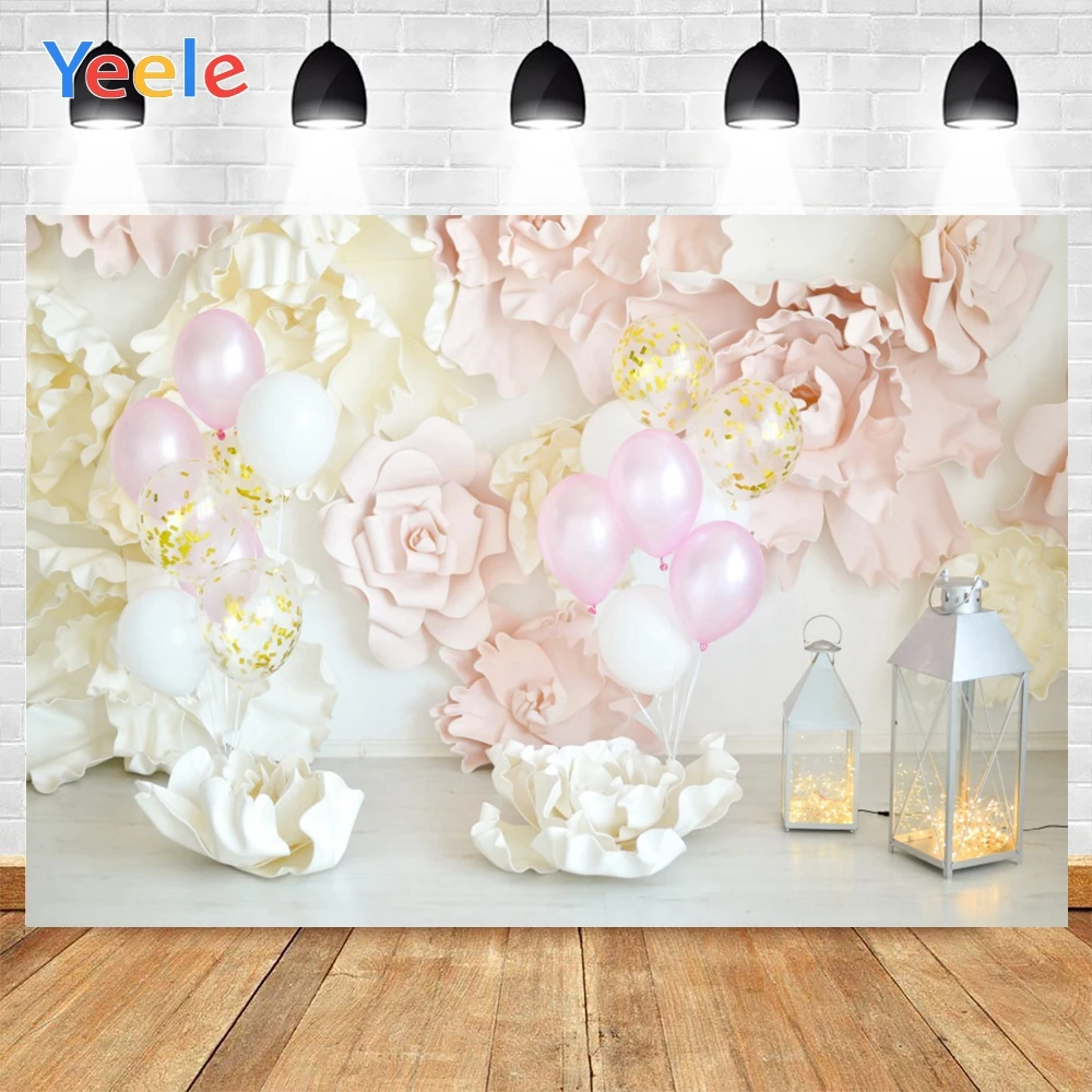 

Фон Yeele для фотосъемки в студии, с изображением фонаря розового и белого цветов, размеров под заказ, для дня рождения, вечеринки, воздушный ша...