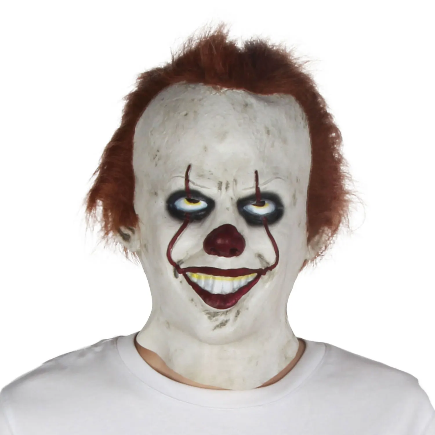 

Маска клоуна Pennywise из фильма IT, маскарадный костюм на Хэллоуин, реквизит для косплея, страшные маски клоуна Стивена Кинга