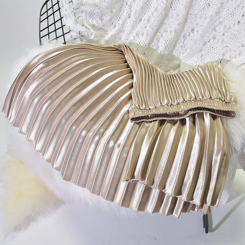 

2020 Spring Long Pleated Skirt Women High Waist Women Long Skirt Female Summer High Quality Women Maxi Skirts Vintage Saia K510