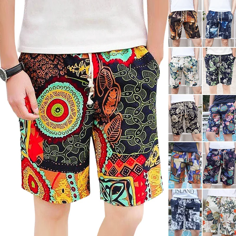 

5XL plus size men shorts beach style men board shorts cotton comfortable men casual shorts fashion drawstring knee lebgth pants