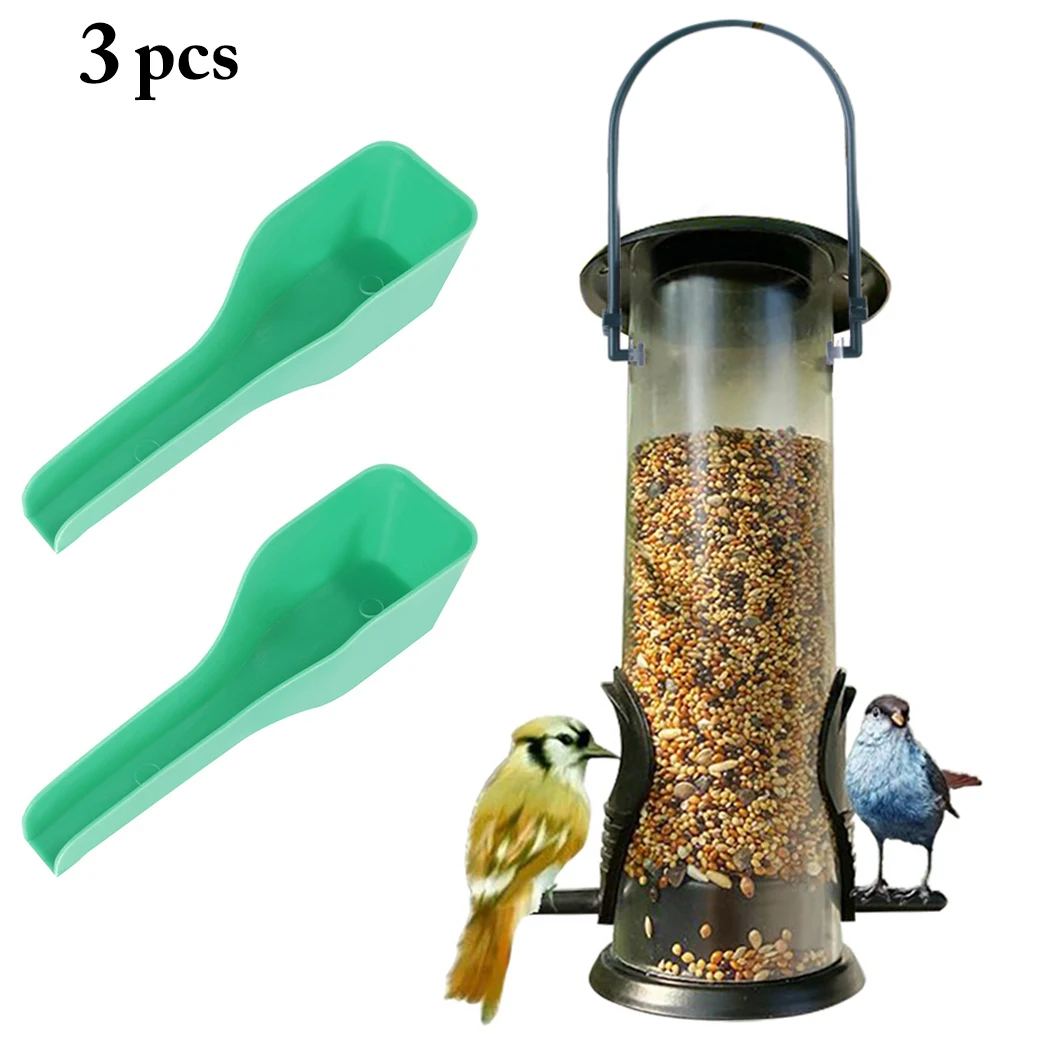 

Plastic Wild Bird Food Feeder Hanging Station Bucket for GardenParrot Seed Feeder Window Bird Feeder with 2PCS Spoon