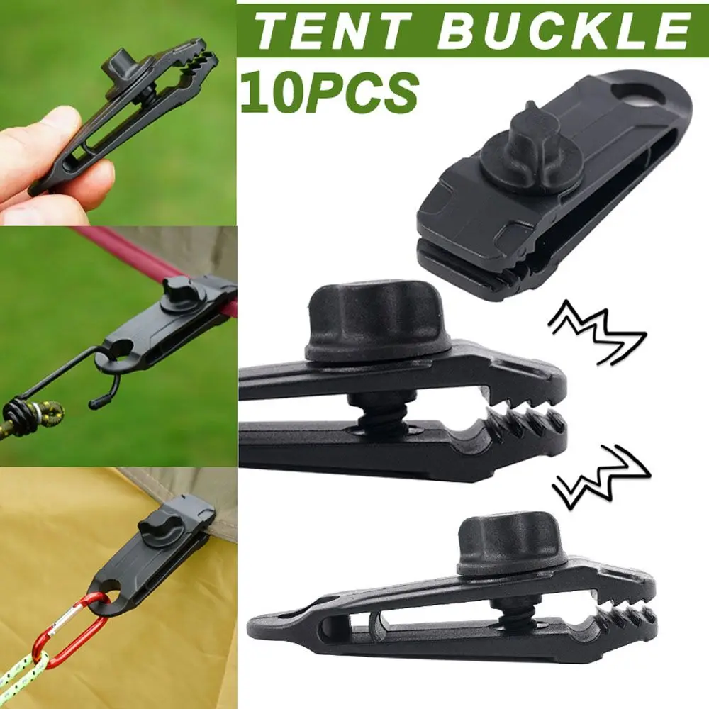 

10PCS Snap Hanger Camping Buckle Reusable Tent Accessories Windproof Clip Tent Clip Fixed Plastic Clip