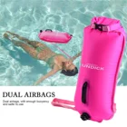 Надувная трехслойная сумка для хранения плавательных принадлежностей с двойной подушкой безопасности, с кольцом, водонепроницаемая, с защитой от храпа, 28 л