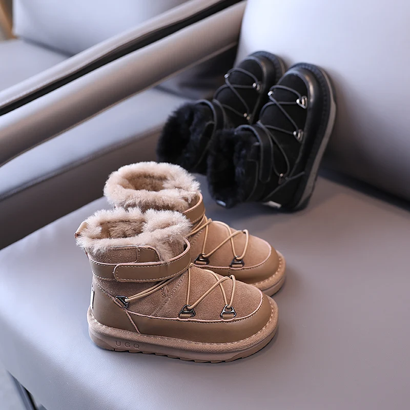 2021 новые зимние детские ботинки теплые из натуральной кожи на мягкой
