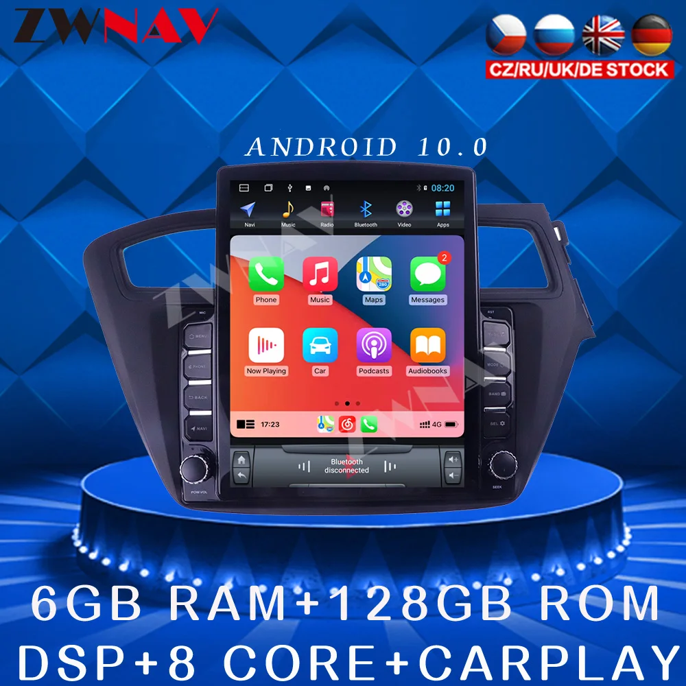 

for Hyundai I20 2013-2017 Android 10 Tesla style Car DVD Player GPS navigation Car Auto Radio Stereo Multimedia Player
