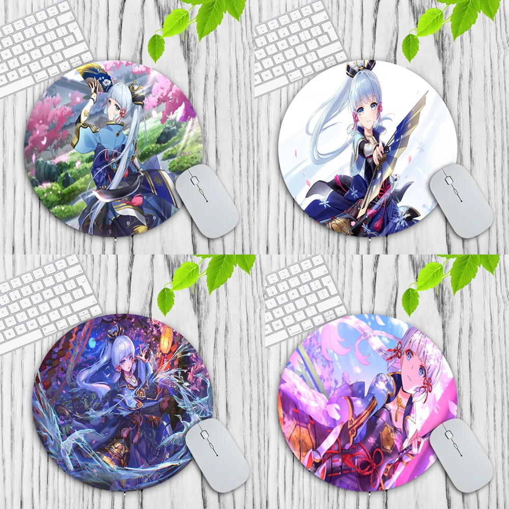 

Soft Mouse Pad Round Carpet Ayaka Genshin Impact Desk Mat Mouse Mat Anime Mousepad Rug Table Mat Pc Gamer Accessories Pc Pad