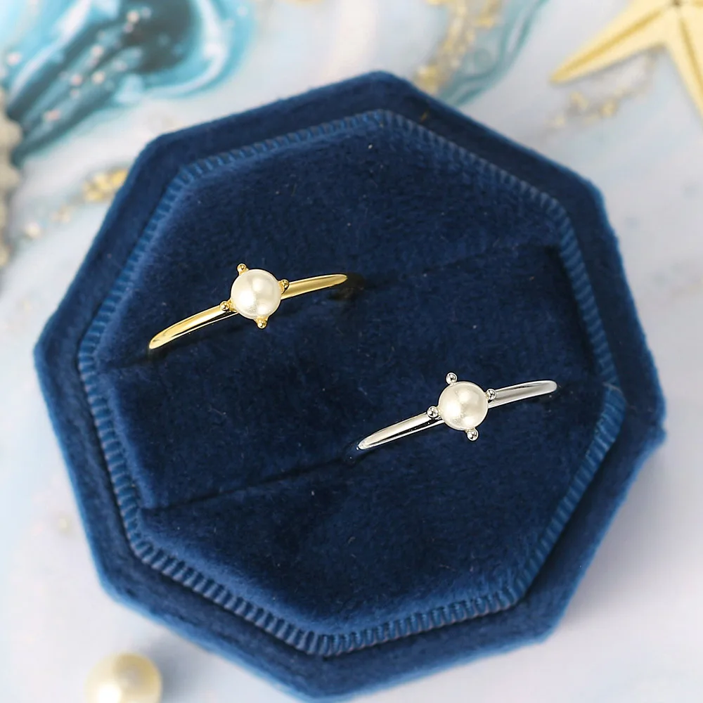 Двойная ярмарка простое Модное изящное кольцо с мини жемчугом изысканные