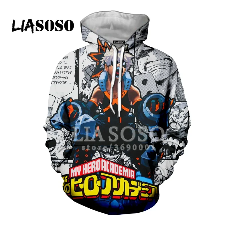 Новинка мужские и женские толстовки liaseo с капюшоном 3D-принтом героев аниме боку