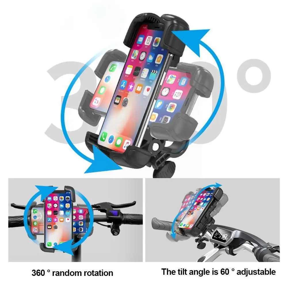 

Road Bike And Scooter Universal Phone Holder Aluminum Phone Alloy Freely Navigation Accessories Cycling Adjustable 360° Bra O0v6