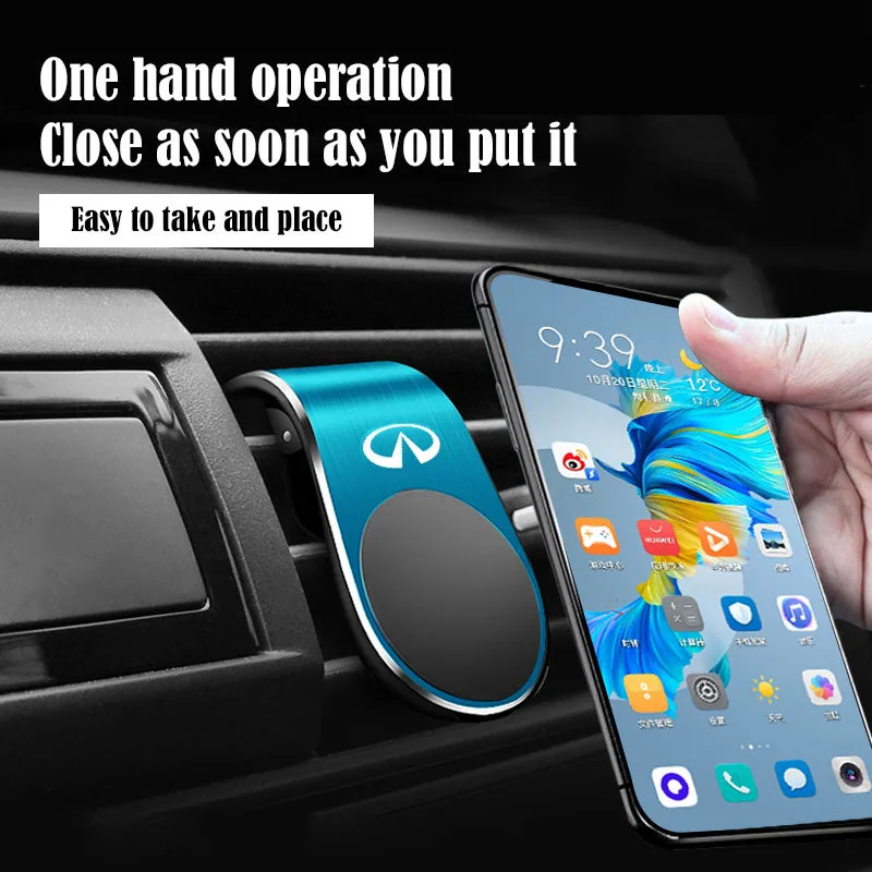 

1pcs Magnetic Car Interior Phone Holder Metal Air Vent Holder for Infiniti FX35 Q50 Q30 ESQ QX50 QX60 QX70 EX JX35 G35 G37 Goods