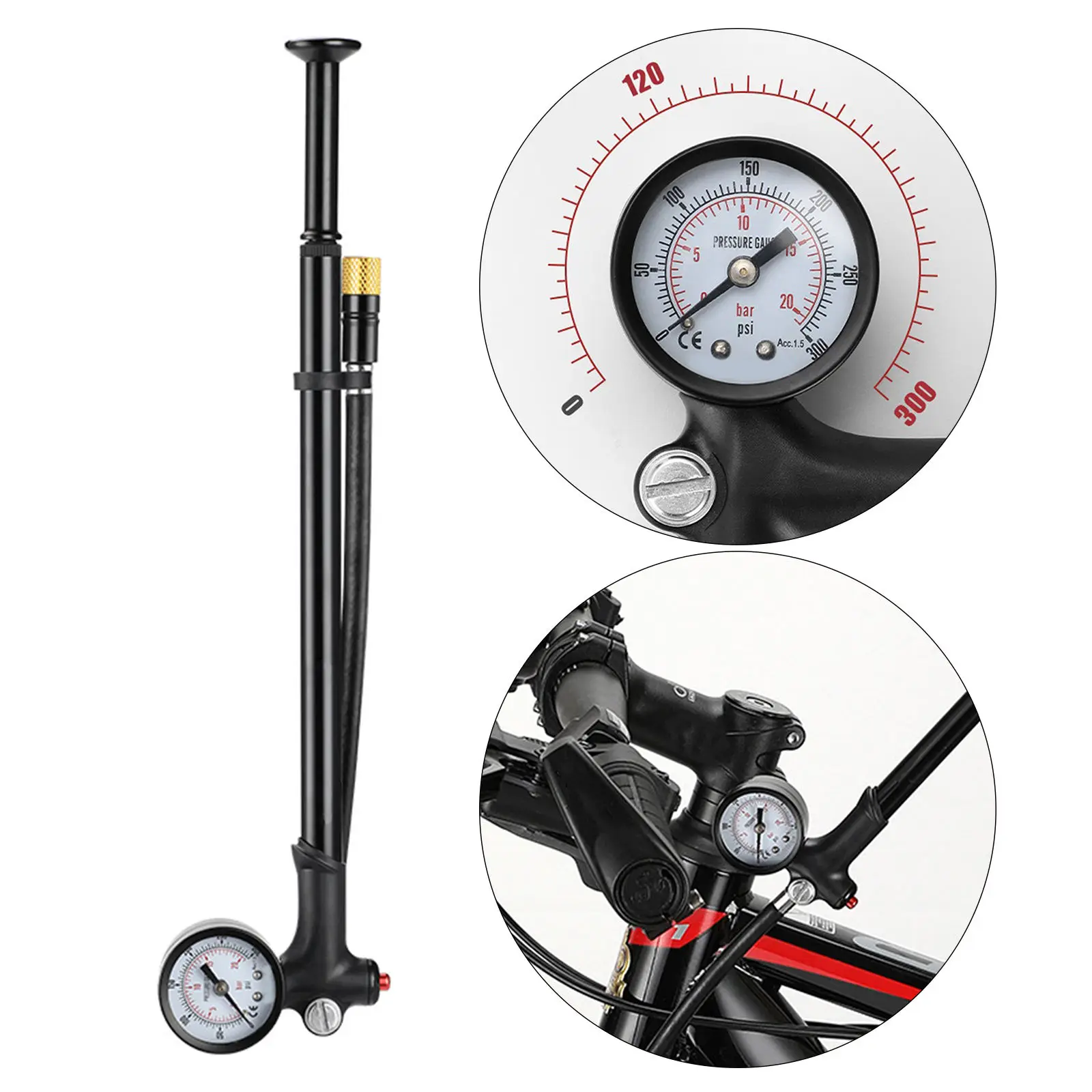 

High Pressure Bike Fork & Rear Shock Pump120psi Mini Air Pump