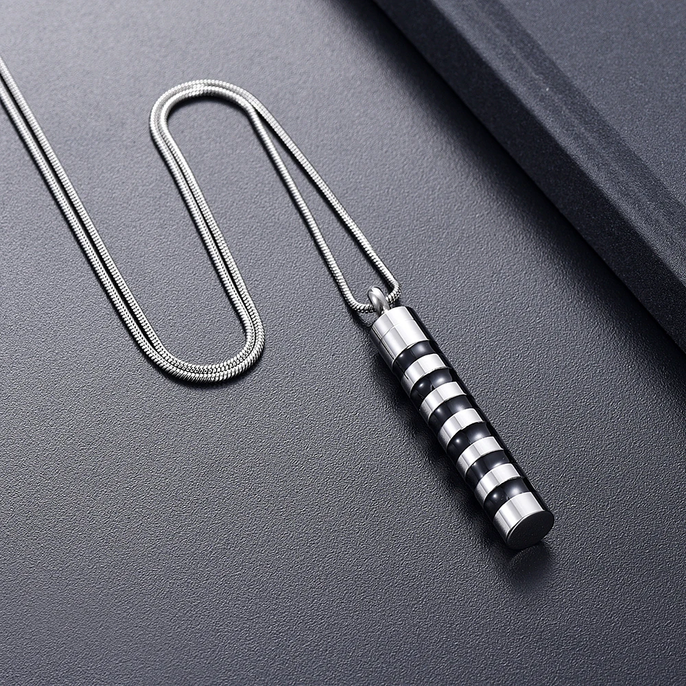 

IJD11948 Stainless Steel Cremation Cylinder Pendant Necklace Memorial Ashes Urn Keeps Your Loved Ones Jewelry