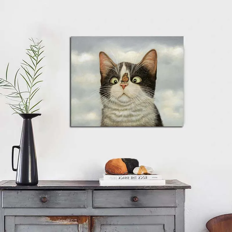 Картина Lowell на холсте бабочка Коте постер с изображением носа Мраморная