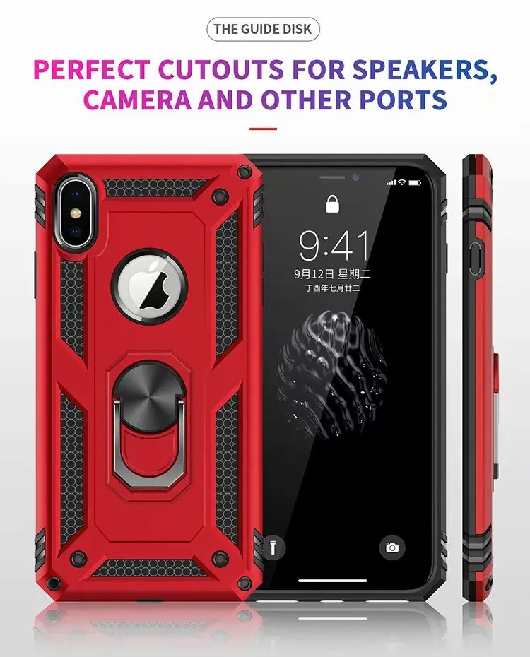 Противоударный чехол для iPhone 6, 6s, 7, 8 Plus, подставка, военная промышленность, силиконовый чехол для iPhone X, XS, XR, 11 Pro, Max, чехол для телефона