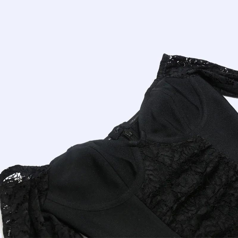 

Women's autumn clothing 2020 new bandage dress sexy slash neck lace long sleeve dress fashion party tight mini dress