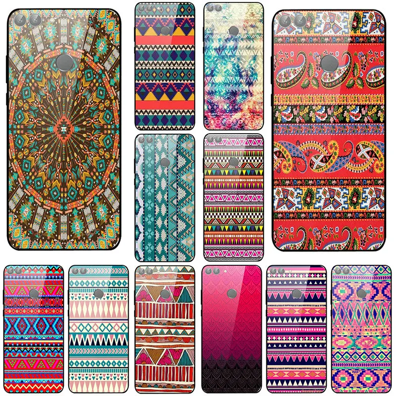 Красный турецкий племенной ацтекский закаленный стеклянный чехол для телефона