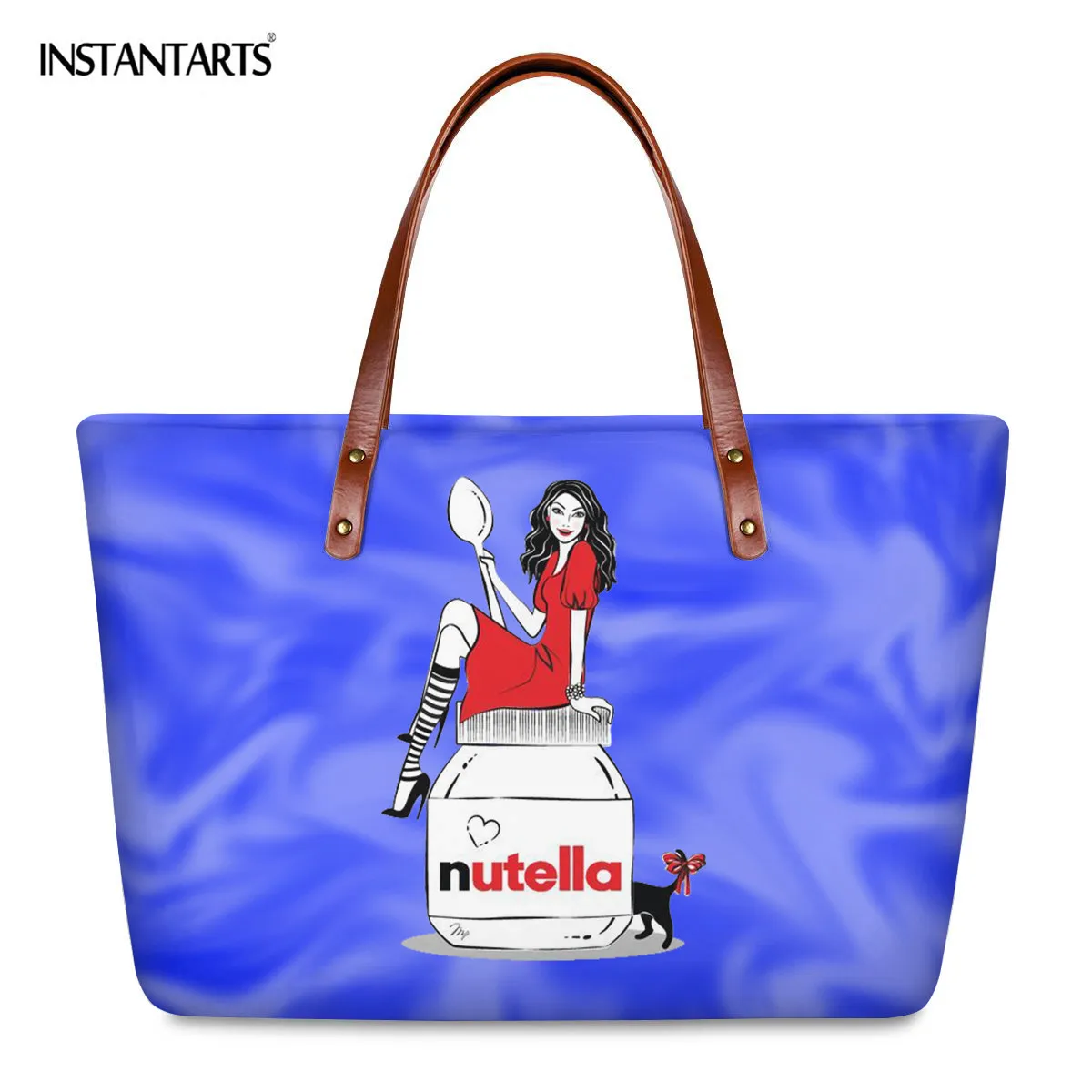 Забавные женские дизайнерские сумки INSTANTARTS Nutella повседневные через плечо большая