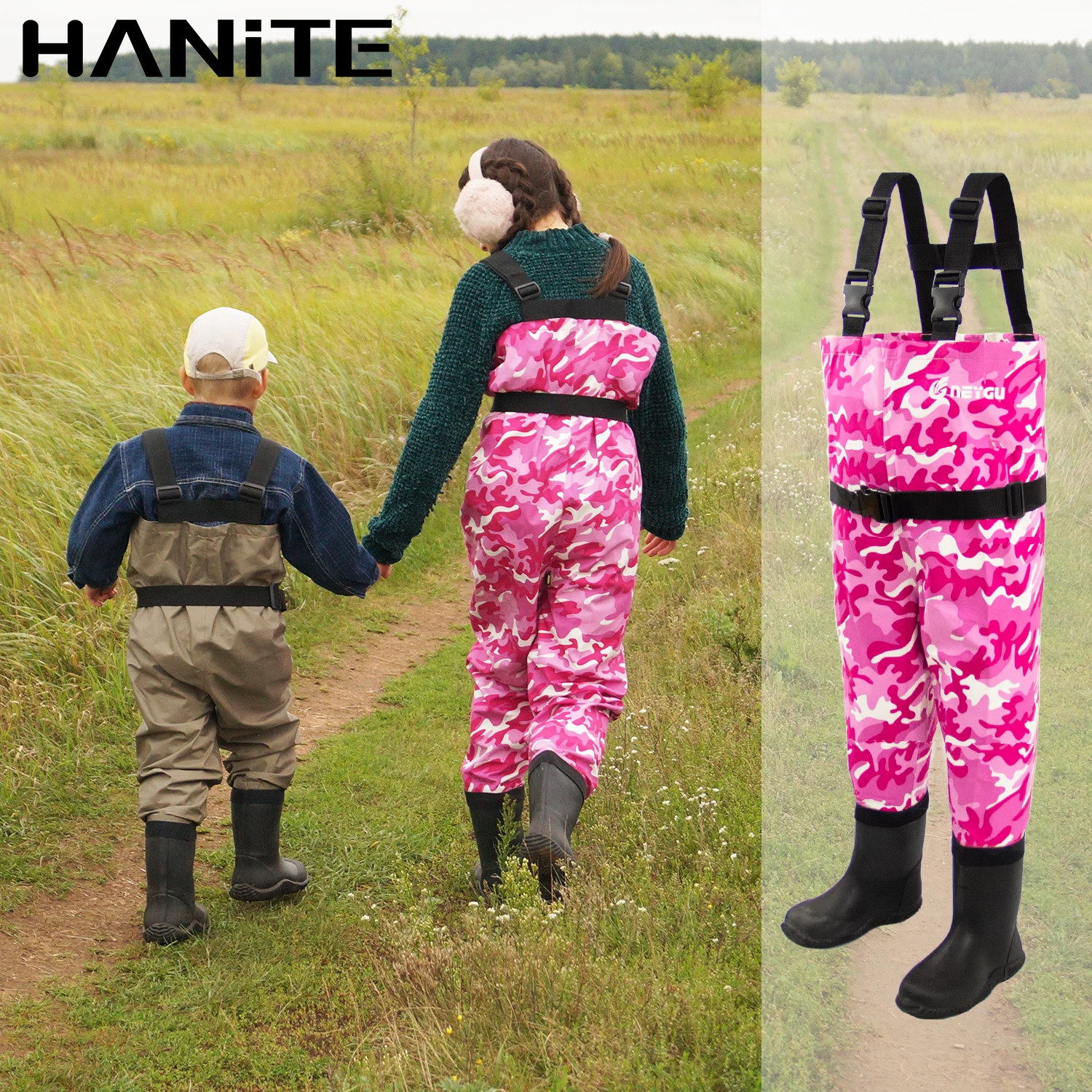 HANITE/Детские Водонепроницаемые комбинезоны штаны с нескользящей подошвой для