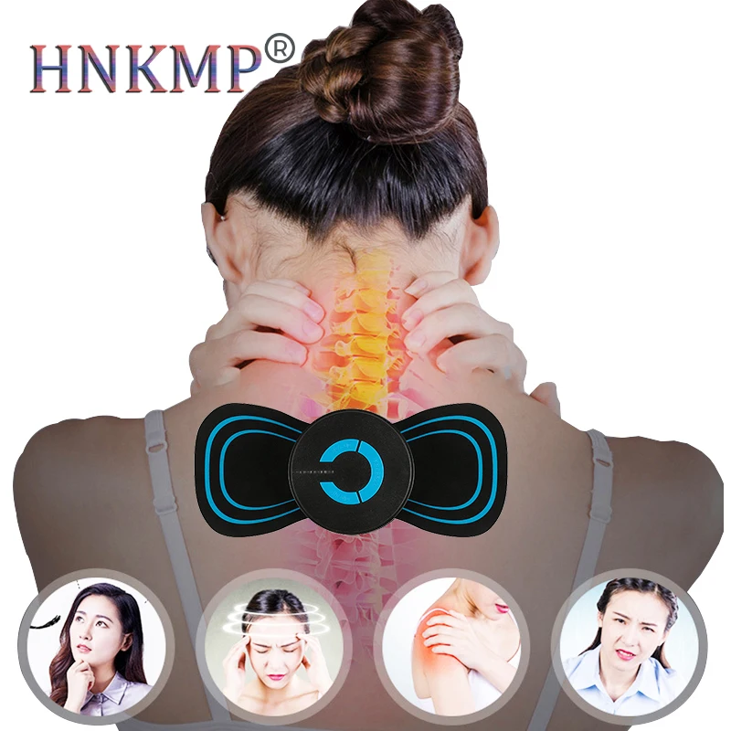 

HNKMP Electric Cervical Spine Mini Massage Patch Portable 6 Modes Vibration Muscle Relaxation Shoulder Neck Massager Rechargeabl