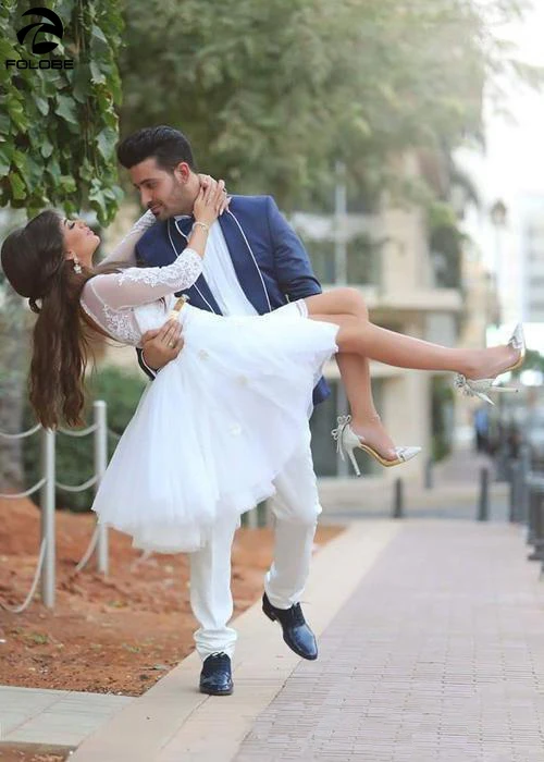 Кружевное короткое свадебное платье с открытой спиной 2020 | Свадьбы и торжества