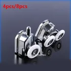 4 шт.-8 шт.компл. двойная верхняя + одинарная Нижняя скользящая душевая шкив кабины колесо бегунок дверные ролики Сменные