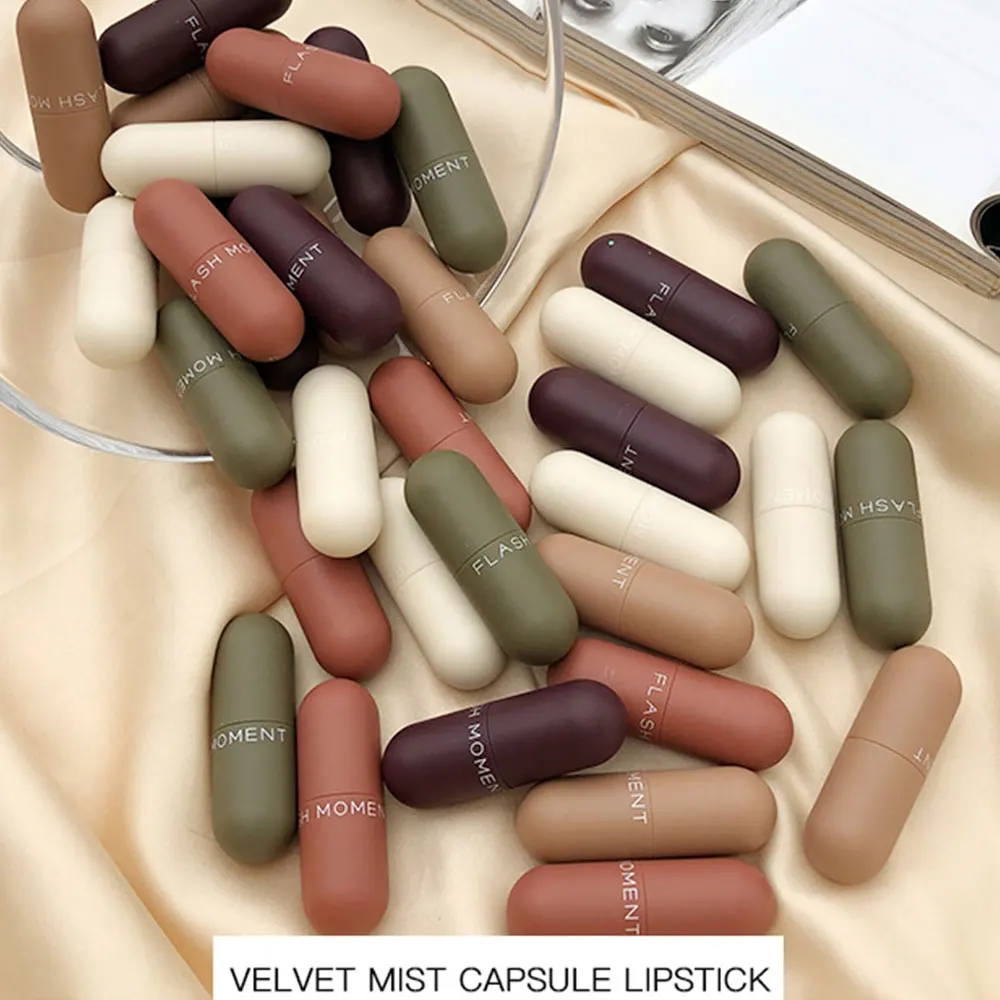 5PCS/Set Mini Capsule Matte Lipstick Set Velvet Waterproof Creamy Lip Tint Cosmetic Makeup Lasting Makeup