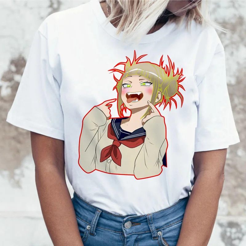 Футболка Himiko, мультяшная футболка Toga senpai, женская футболка waifu, женская футболка с надписью boku no hero Academy, футболка, футболка, harajuku, 90s - Цвет: 1717