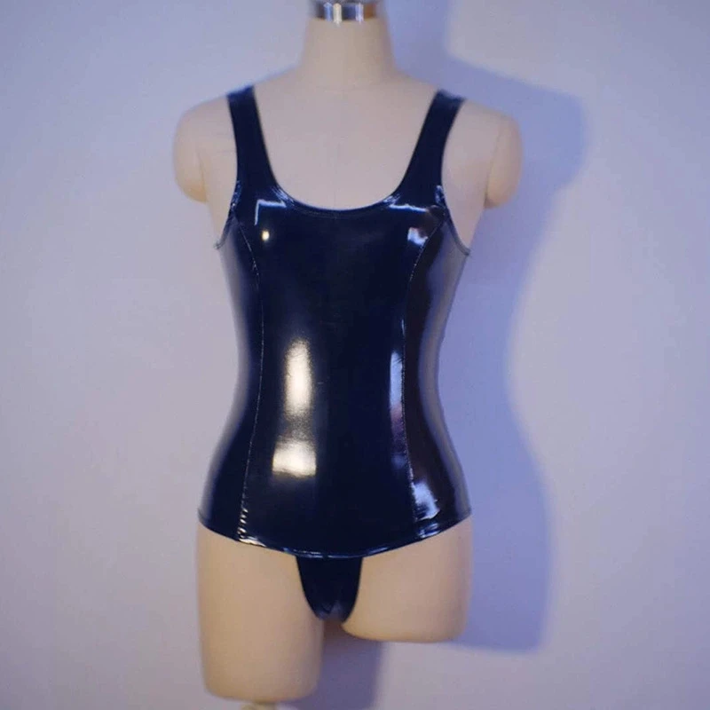 Уникальный латексный костюм кошки без рукавов молнии Женский резиновый