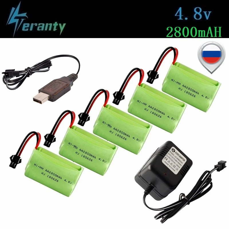 4 8 v 2800mAh батарея и зарядное устройство для RC автомобилей Роботы танки пистолет