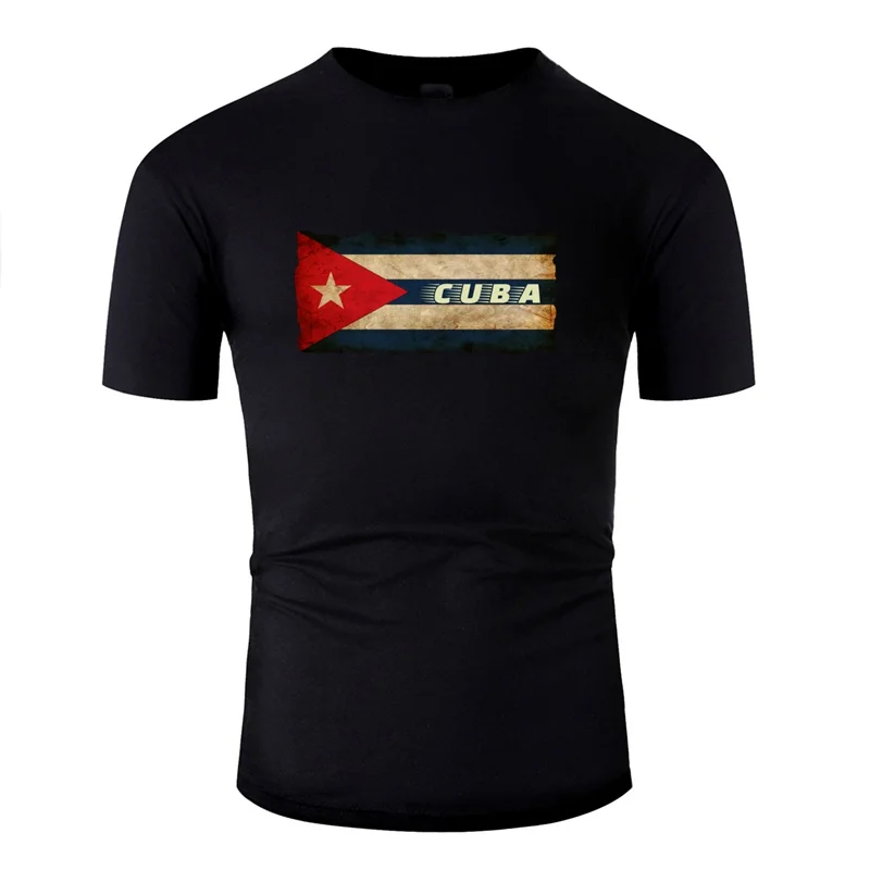 

Модная футболка в стиле ретро с изображением Кубы, Юмористические комические футболки, черная Однотонная футболка с коротким рукавом