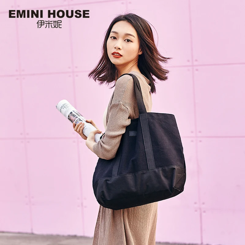 EMINI HOUSE Холщовая Сумка-тоут вместительная Повседневная сумка для покупок женские