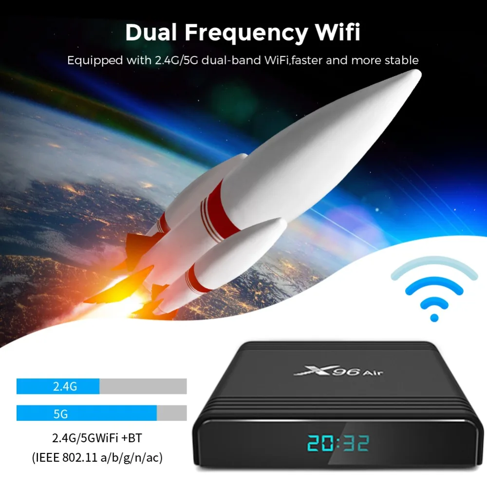 ТВ-приставка X96 Air Amlogic S905X3 Android 9,0 4 Гб 64 ГБ 32 ГБ 4K 8K 24fps Netflix X96Air 2,4/5,0G WiFi BT4.1 Smart tv box