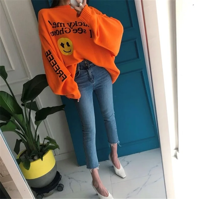 

GOOHOJIO 2021 Women Jeans Denim Casual Korean Style Blue High Waist Trousers Pants for Ladies Grils Ankle Length Jeans