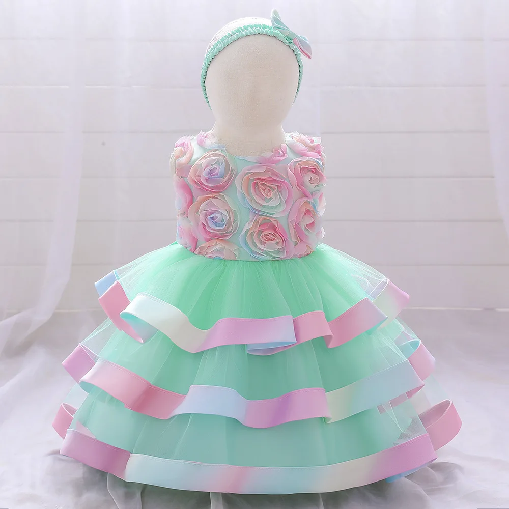 

Cute Tutu Tulle Christening First Birthday Dress For Baby Girl Princess Dress Party And Wedding Dresses Girls Clothes 0-5Y