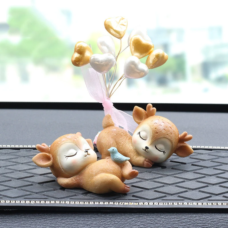 Украшение для автомобиля украшение из смолы мультяшный милый олень центральной