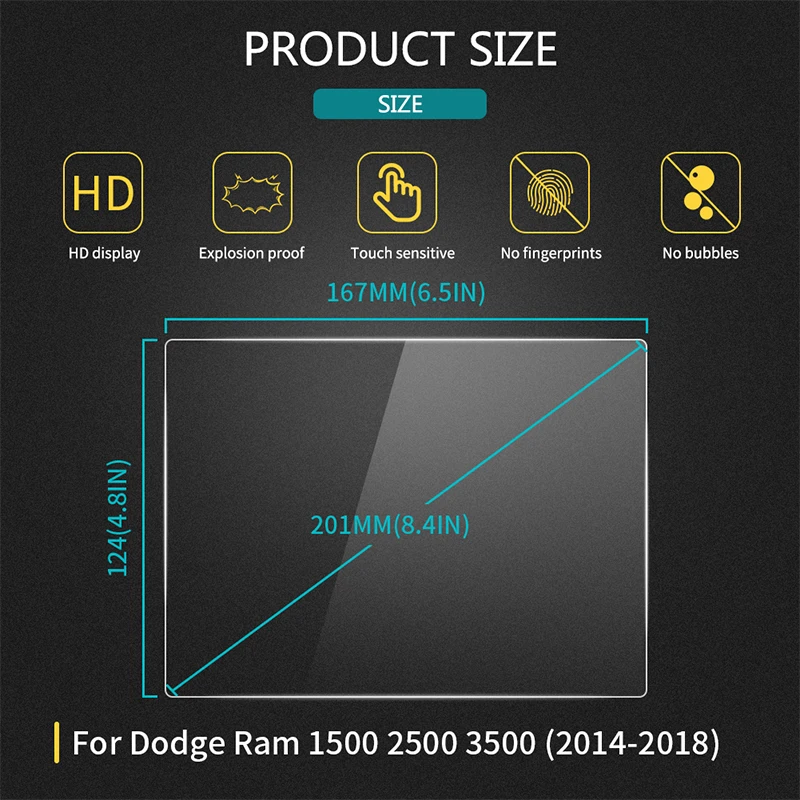 167x124мм для Dodge Ram 1500 2500 3500 2014 2018 Автомобильная GPS навигация ЖК экран Стеклянная