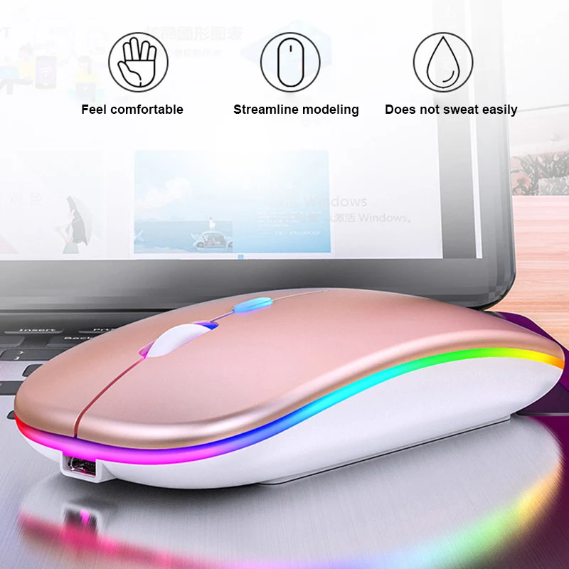 Эргономичная Беспроводная перезаряжаемая Бесшумная портативная Милая мини-мышь