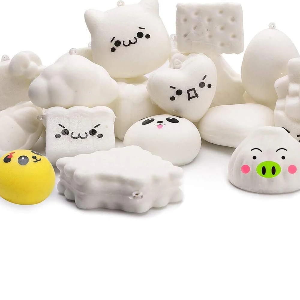 Mini juguetes de comida suave para apretar, llaveros de pan con colores para crema perfumada, simulaci&oacute;n Kawaii, 10 Uds. Al azar-0