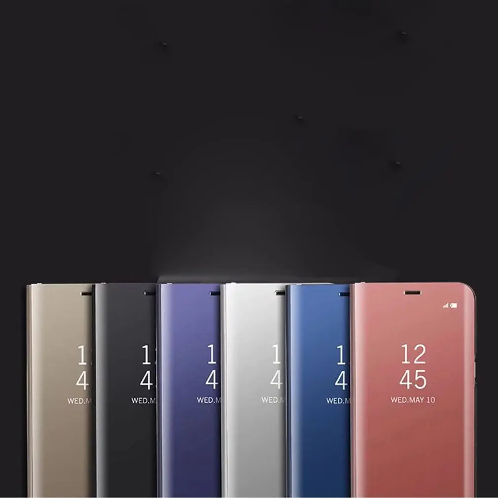 Прозрачный зеркальный смарт чехол флип с подставкой противоударный защитный для